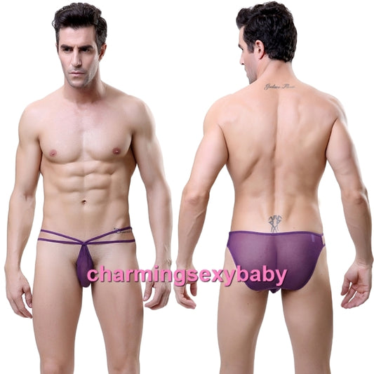 Sexy Men Underwear See-Through Briefs Boxers G-String Lingerie (3 Colors) LYG36