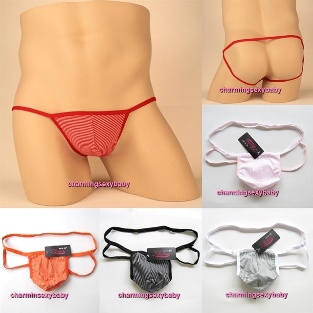 Sexy Men's Underwear Open Butt Thong Briefs Men G-String Lingerie (4 Colors) LY006