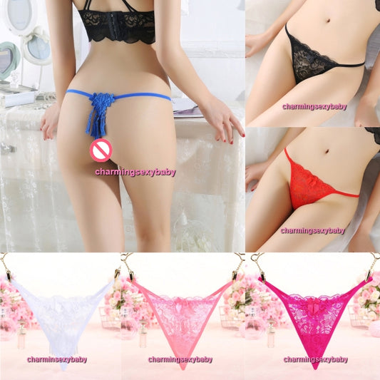 Sexy Women Underwear Floral Tassel Panties G-String Lingerie (6 Color) LY3330