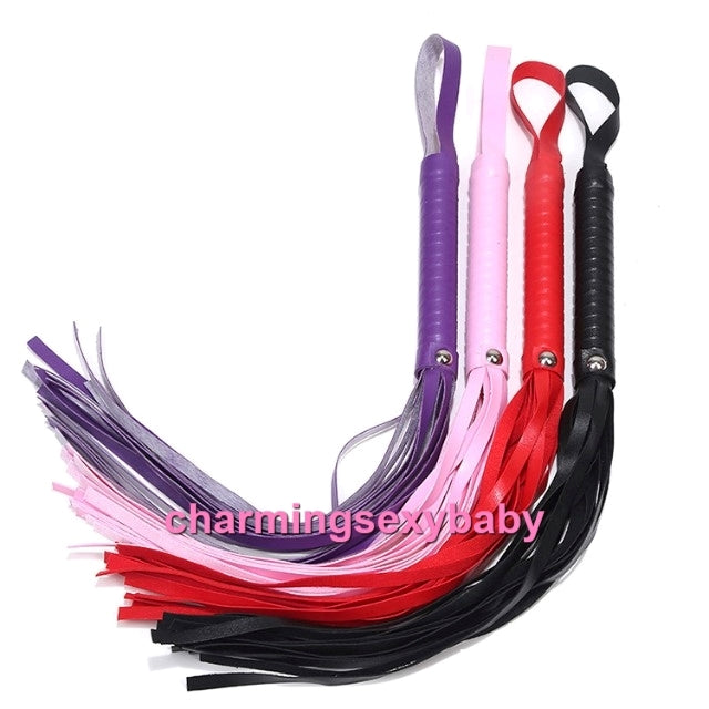 Large PU Leather Whips SM Bondage Flogger Tassels Sex Toys Couple Adult Games (4 Colors) CAW2-L